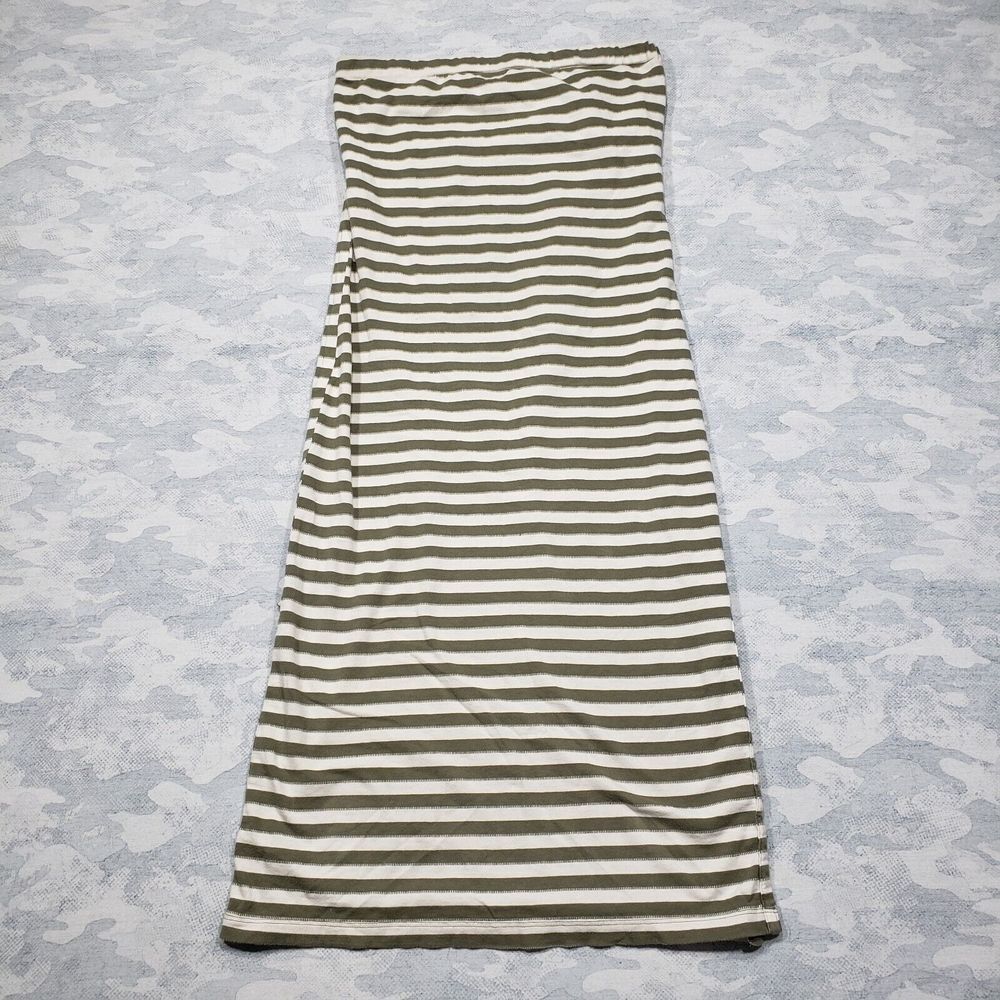 RVCA Olive and White Striped Maxi Dress